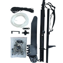 Load image into Gallery viewer, Complete C-bracket Rudder Kit (includes rudder, mount, v-block, sliding foot pegs, tubing &amp; rope, cable &amp; hardware)